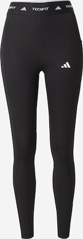 ADIDAS PERFORMANCE Skinny Workout Pants 'Stash' in Black: front