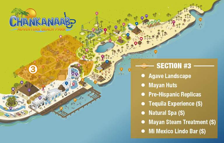 Map of Chankanaab Beach Mayan Ruins