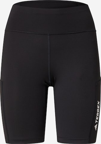 ADIDAS TERREX Skinny Outdoor Pants in Black: front