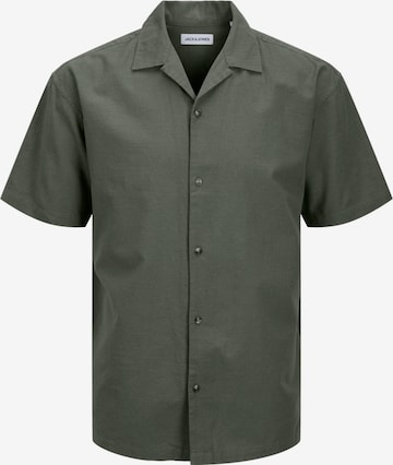 JACK & JONES Comfort fit Button Up Shirt 'JJESummer Resort' in Green: front